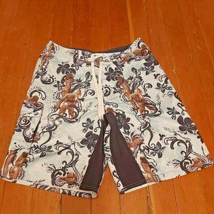 Reef Men's Swim Trunks Board Shorts Hawaiian Women Lady Figure Surf Size 32